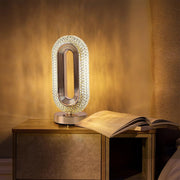 Modern Table Lamp, 3 Color LED Night Light for Bedroom, Rechargeable Minimalist Small Nightlight for Living Room, Bedside, Bar & Dining Room, Festive Mood Ambient Lighting
