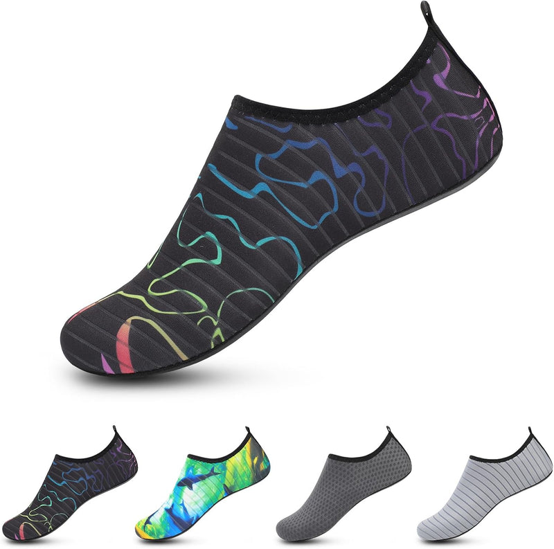L-RUN Men Women Water Shoes Barefoot Aqua Socks Lightweight Swim Shoes for Beach Surf Pool Yoga