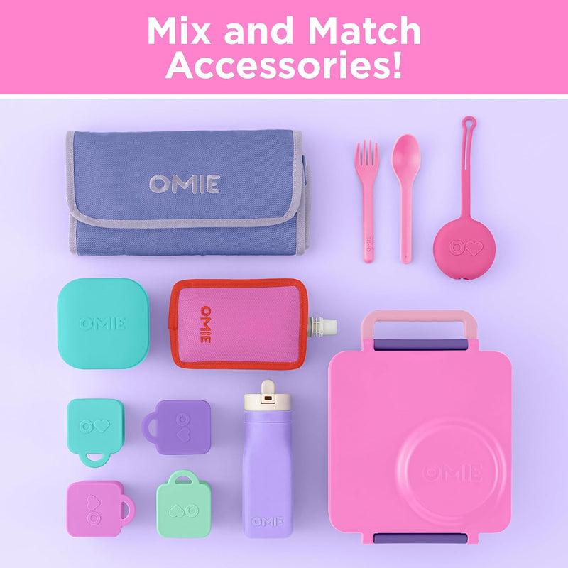Box Bento Box for Kids - Insulated with Leak-proof Thermos Container - 3 Compartments, Two Temperature Zones Unicorn Pink