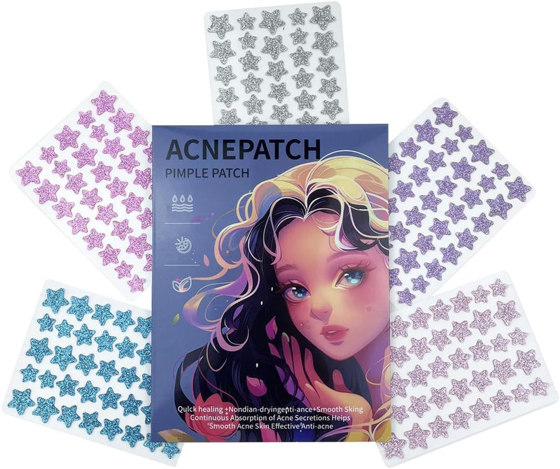 Vavilente Star Pimple Patches For Face,Cute Hydrocolloid Acne Patches,Mighty Patch,Fun Zit Stars Cover,Tea Tree Oil Pimple Stickers(200 Count)