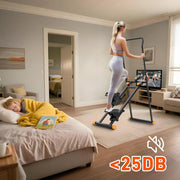 Vertical Climber for Home Gym Exercise, Stair Climber for Full-Body Workout, Compact Folding Cardio Exercise Climber with Extended Step Range, Adjustable Height Handlebar Fitness Stair - Black