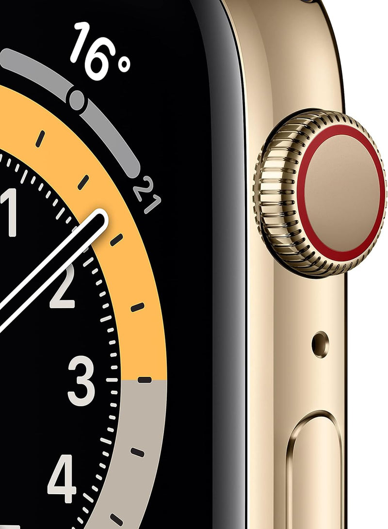 Apple Watch Series 6 (GPS + Cellular, 40mm) - Gold Stainless Steel Case with Deep Navy Sport Band