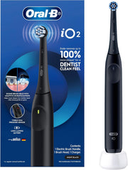 Oral B iO2 Series 2 Rechargeable Electric Toothbrush, 3 Smart Modes, iO Technology, Pressure Sensor, Adaptive Micro Pulsations - IOS2.IC9.1K - Black - iO2 Black