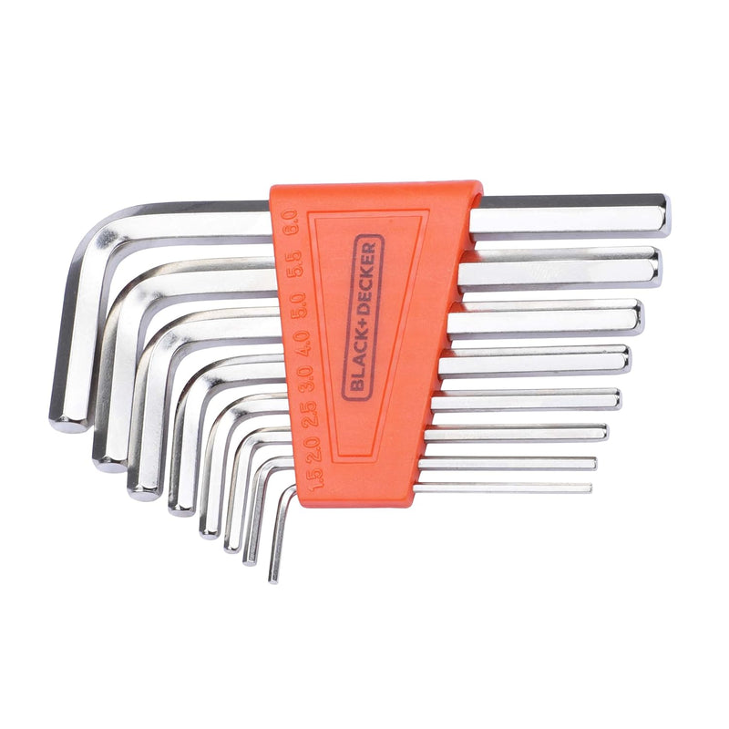 Black & Decker 8 Pieces 1.5-6Mm Steel Hexkey Set, Orange/Black - Bdht81593