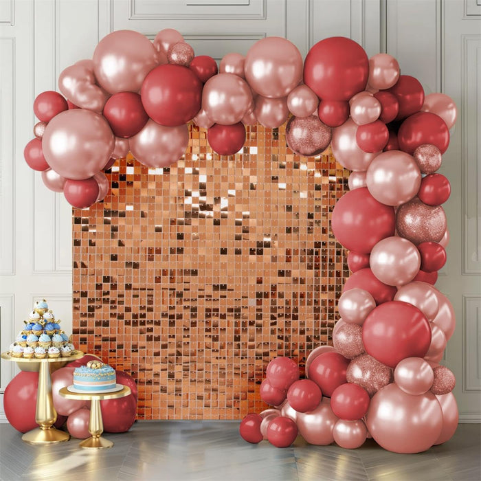 Kate Shimmer Wall Backdrop Sliver Wall Panels 12Pcs Square Sequin Shimmer Wall Backdrop Decoration for Birthday Party,Wedding, Anniversary
