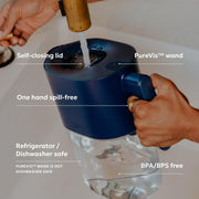 LARQ Pitcher PureVis Monaco Blue (Advanced Filter) 1.9 Liter / 8-Cup
