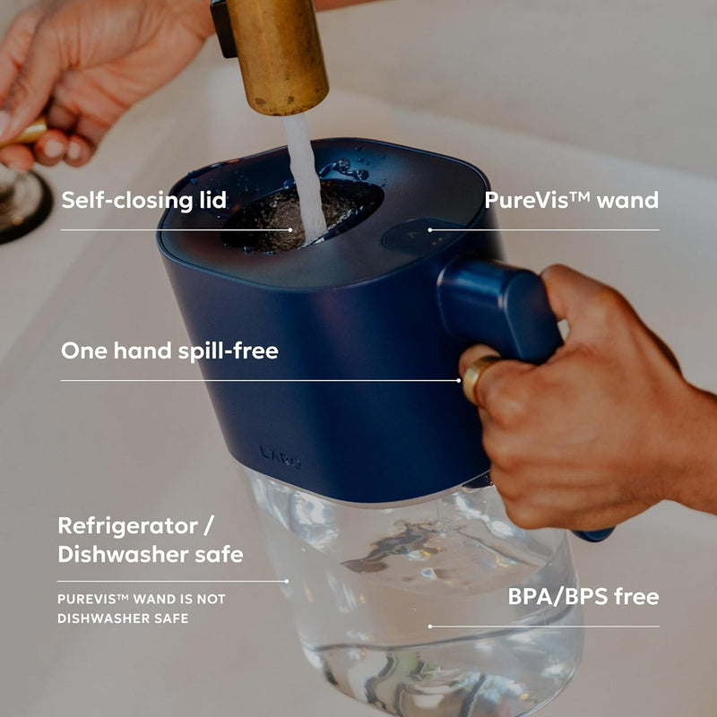 LARQ Pitcher PureVis Monaco Blue (Advanced Filter) 1.9 Liter / 8-Cup