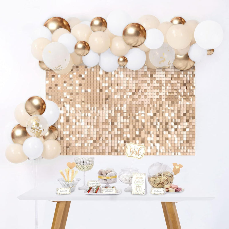 LuoluoHouse Shimmer Wall Panel Sequin Backdrop Panels 12 Packs-Iridescent Silver Backdrop for Graduation Anniversary Backdrop Wall Backdrops Engagement Decoration