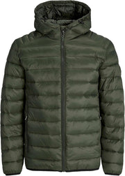 mens JJEBRADLEY LIGHT PUFFER HOOD NOOS Quilted Jacket - Rosin