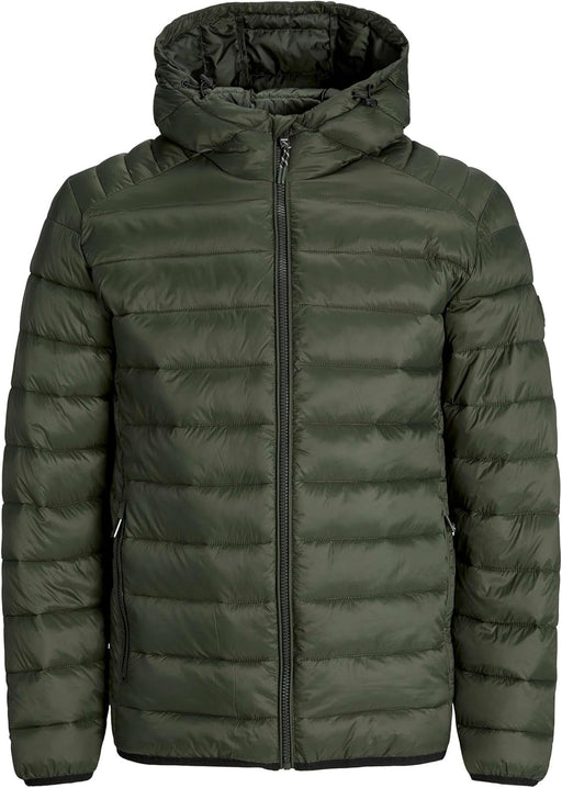 mens JJEBRADLEY LIGHT PUFFER HOOD NOOS Quilted Jacket - Rosin