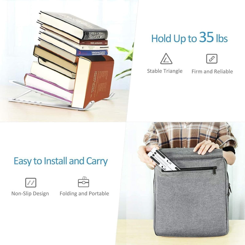 Adjustable Laptop Stand for Desk- Foldable Aluminum Laptop Stand Silver- Lightweight, Portable Laptop RiserDurable Laptop Holder Adjustable Compatible with MacBook, Dell, HP & More- 27x5.5x2.5cm