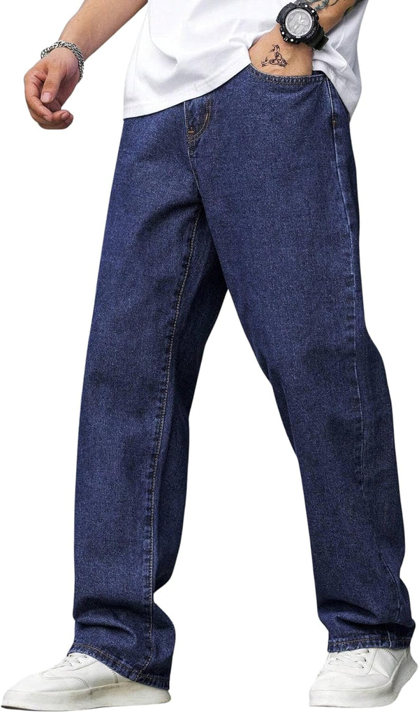 Men Jeans Men Jeans Pants Denim Jeans Baggy Jeans for Men (Jeans-06-07-08) - Dark Blue