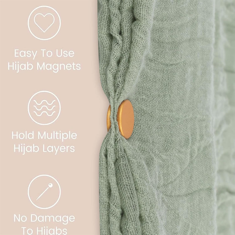 Niuoppy Hijab Magnet 8 Pairs, Strong Magnetic Hijab Pins, Multi-Use No-Snag Scarf Clasp for Muslim Women Clothing Scarf Dress, One Size, Magnet