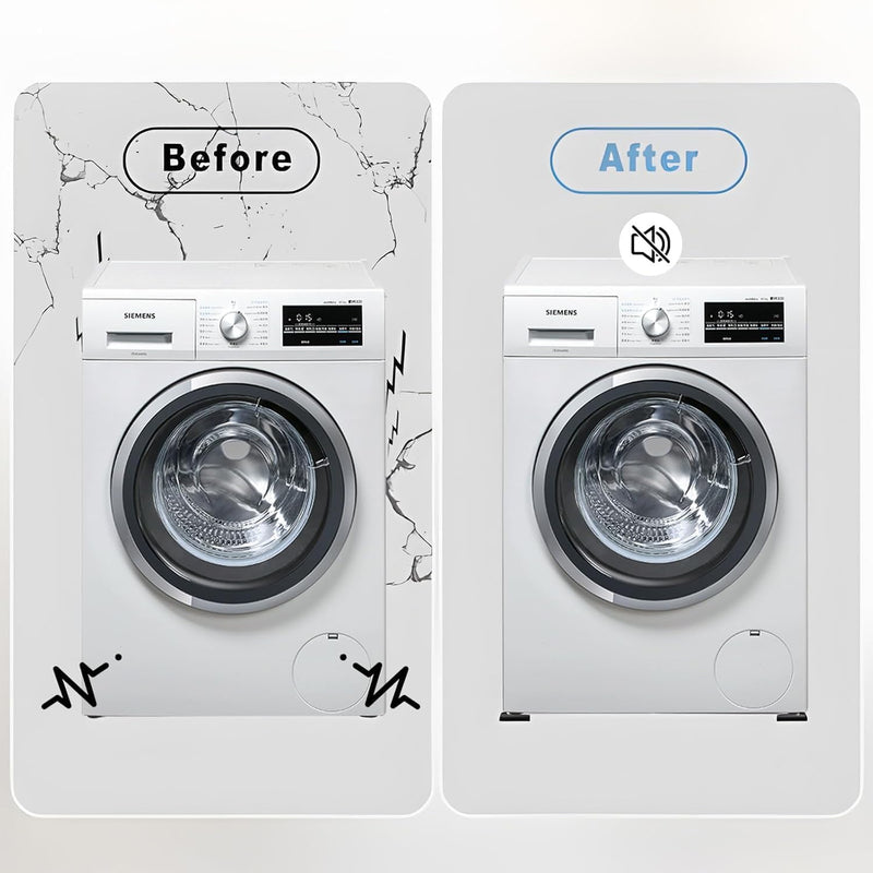 Azonee 4 Pieces Washing Machine Anti-Vibration Pads, Shock Absorption Non-Slip Grip Feet Pads Black Rubber Anti-Vibration Pads for Washing Machines and Dryers, Washing Machine Feet Pads