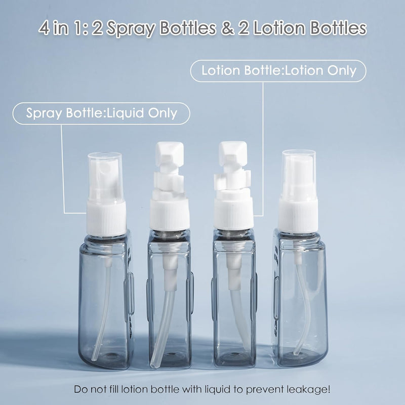 4 Pack Travel Bottles Set for Toiletries: TSA Approved Travel Containers, 50ml/2oz Leak Proof Travel Size Accessories with Label and Storage Box, Perfect for Business or Personal Travel Use, Pink