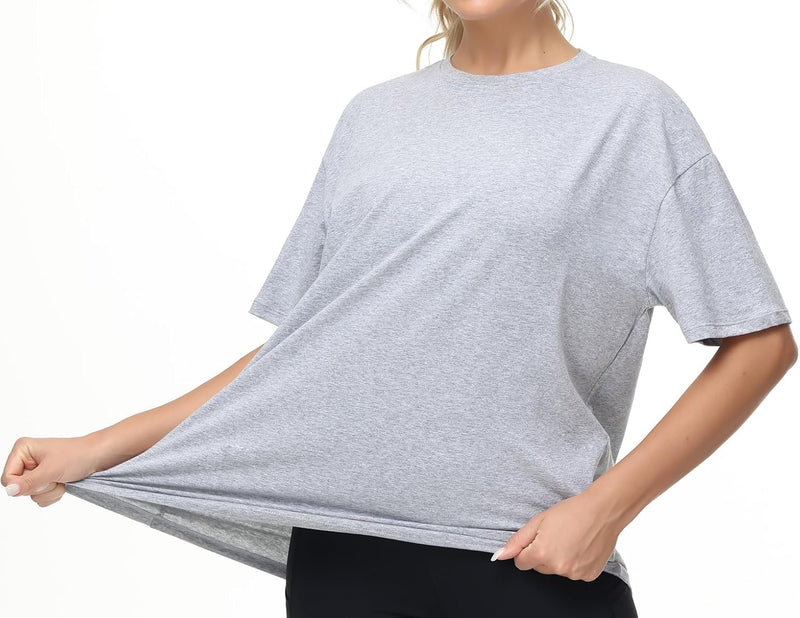 THE GYM PEOPLE Women's Casual Oversized T-Shirts Summer Crewneck Short Sleeve Workout Basic Tee Tops