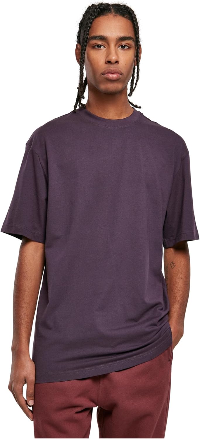 mens Tall Tee Oversized T-Shirt Oversized Short Sleeves T-Shirt with Dropped Shoulders, 100% Jersey Cotton (pack of 1) - Purplenight