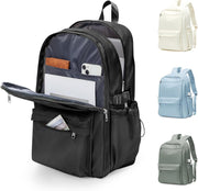 WEPOET School Backpack for Teens, Men and Women School Bag, Large Shoulder Bag - A1 black