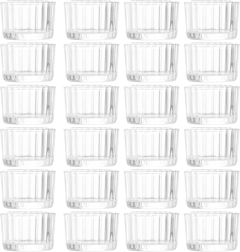 Glass Taper Candleholders - Clear Small Candlestick Holder Bulk, Set of 6 Clear Candleholders for Taper Candles Small Table, Glass Candlestick Holders, Thicker Glass Candle Sticks Set