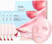 Rice 70 Glow Collagen Mask, Overnight Face Mask for Glass Skin, Ceramide, Collagen Facial Mask, Skin Moisture Barrier, Tightening Care, Natural Color, Korean Skin Care (38g, 4ea) - Peach