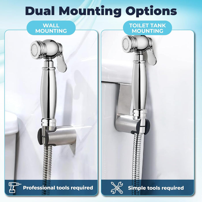 SPAULD Handheld Toilet Bidet Sprayer, Jet Sprayer Kit, Muslim Shower for Toilet, Shattaf, Stainless Steel Faucet Bidet Sprayer Set, Healthy diaper for Sprayer toilet