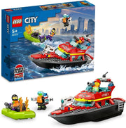 LEGO 60373 City Fire Rescue Boat Toy, Floats on Water, with Jetpack, Dinghy and 3 Minifigures, Everyday Hero Toys for Boys and Girls Aged 5+, Gift Idea - Single