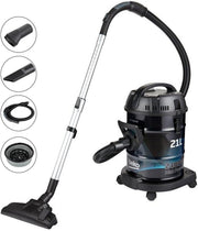 Beko Drum Vacuum Cleaner VCC70322, 21L Dust Capacity, 2400 Watts Power, Carpet + Hard Floor Nozzle, High Efficiency Filter, Blower Function, 5m Cable - Black