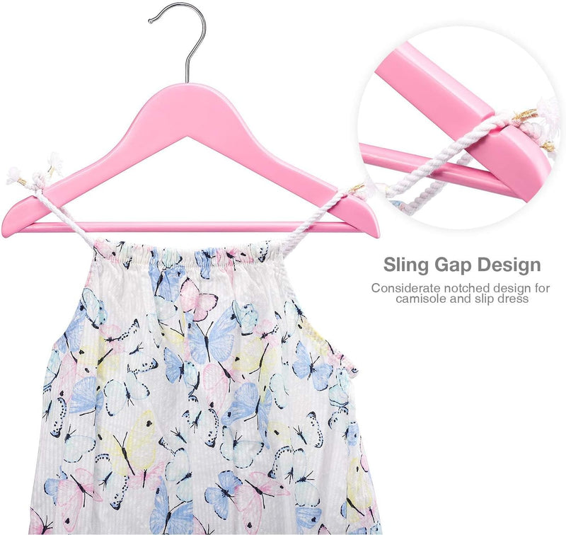 HOUSE DAY Wooden Baby Hangers for Closet 20 Pack, Kids Wooden Hangers Baby Clothes Hangers, 360° Swivel Hook Heavy Duty Toddler Hangers Baby Coat Hangers for Suits, Pants and Jackets, Natural