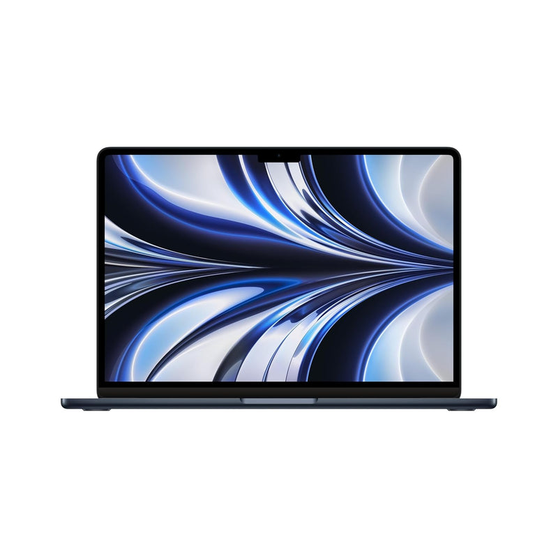 Apple MacBook Air 2022 laptop with M2 chip: 13.6-inch Liquid Retina display, 16GB RAM, 256GB SSD storage, backlit keyboard, 1080p FaceTime HD camera. Works with iPhone and iPad; Midnight