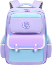 Kids Backpack for Boys Girls Teens Elementary Kids Bookbag Elementary School Bags Simple Modern Large Toddler Kindergarten Bookbags Lightweight Waterproof Bag for Child - Purple