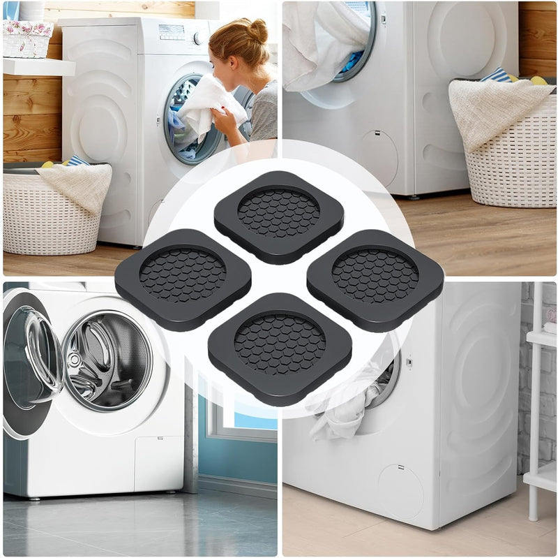 Vibration Pads for Washer and Dryer, Non Slippery Feet Pads for Dryer, Anti Vibration Pads Set of 4 for Washing Machine, Stops Washer Dryer Moving, Walking