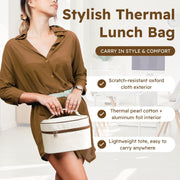 Stainless Steel Lunch Box 4pcs Set, 3-Layers of Insulation Leakproof Box with Thermal Insulated Lunch Bag, 304 Steel Containers Stackable & Perfect for Work, School, Travel, Picnics