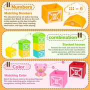 Moonmen 23 Pcs Montessori Toys for Babies 0-3-6-12 Months, 3 in 1 Soft Baby Teething Toys and Stacking Building Blocks for Sensory Developmental Education of Toddlers 12-18 Months