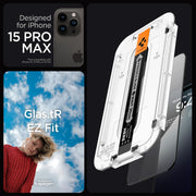 Apple iPhone 15 Pro Max Glass Screen Protector Easy Installation Glas.tR EZ Fit Full Cover Black (2 Pieces) - AGL06873 - Clear