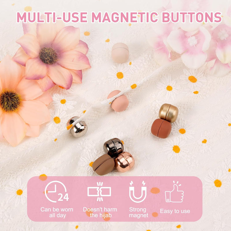 8 Pcs Hijab Magnets, Strong Magnetic Hijab Pins Multi-Purpose Magnetic Scarf Clasps No Snag Pinless Broches Pin for Women Men Clothing Scarf Pins Accessories, one size, Zinc magnet
