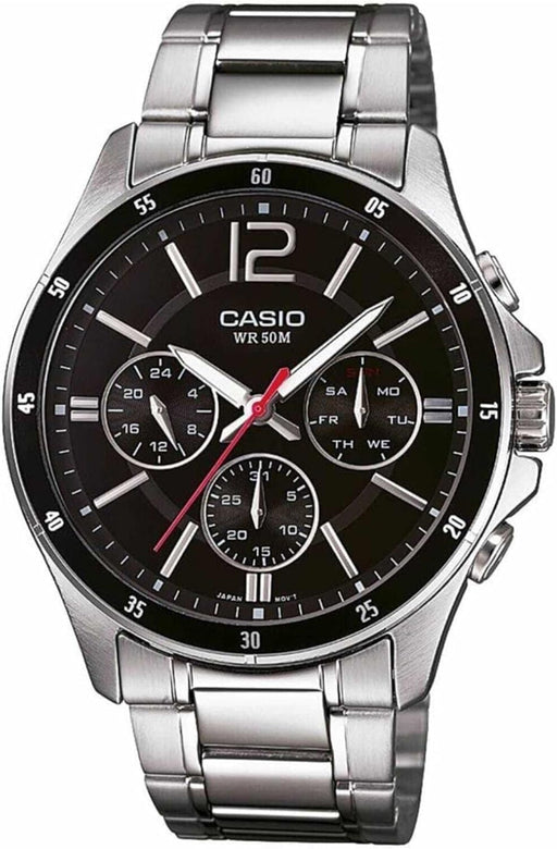 Men's Watch - MTP-1374D-1AVDF Black Dial, Silver Band