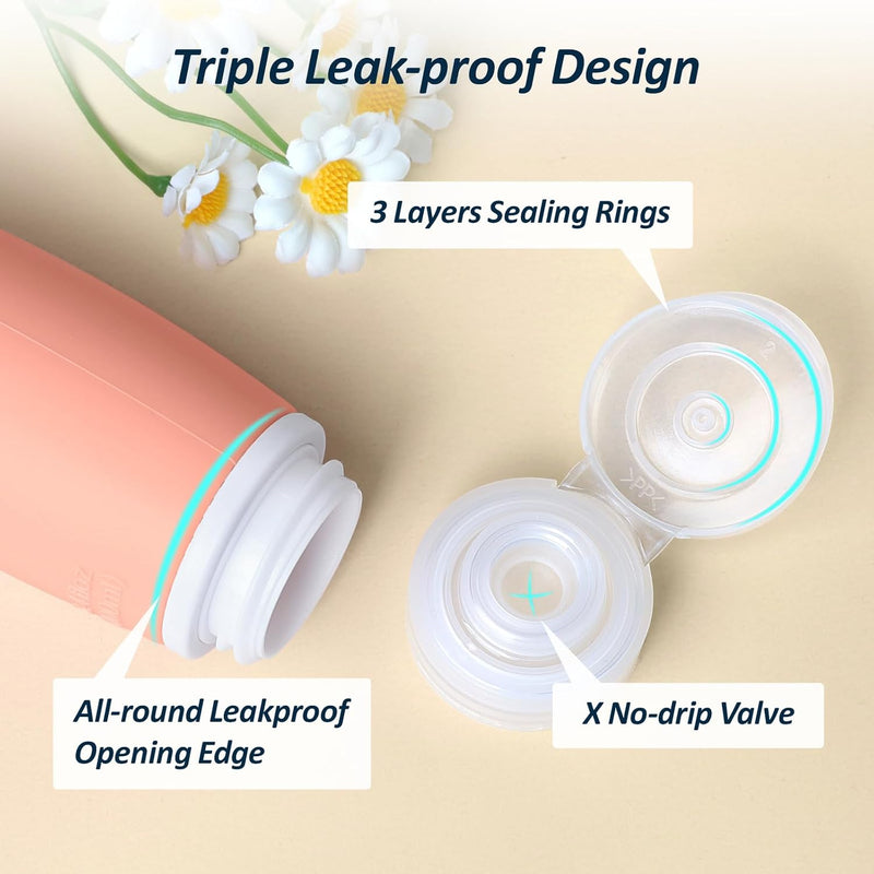 PACKISM TSA Approved Toiletry Bottles - 9 Pack Leakproof 3.4oz Silicone Travel Bottles for Toiletries, Travel Accessories with Clear Makeup Bags for Shampoo Conditioner Lotion Body Wash BPA Free