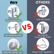 Gloserin Handheld Bidet Sprayer for Toilet,1-In-2-Out Dual Control Valve,Mini Toilet Faucet Sprayer Kit Butt Washer,Hand Shower Bidet Attachment for Washing Machine and Toilet (Black)