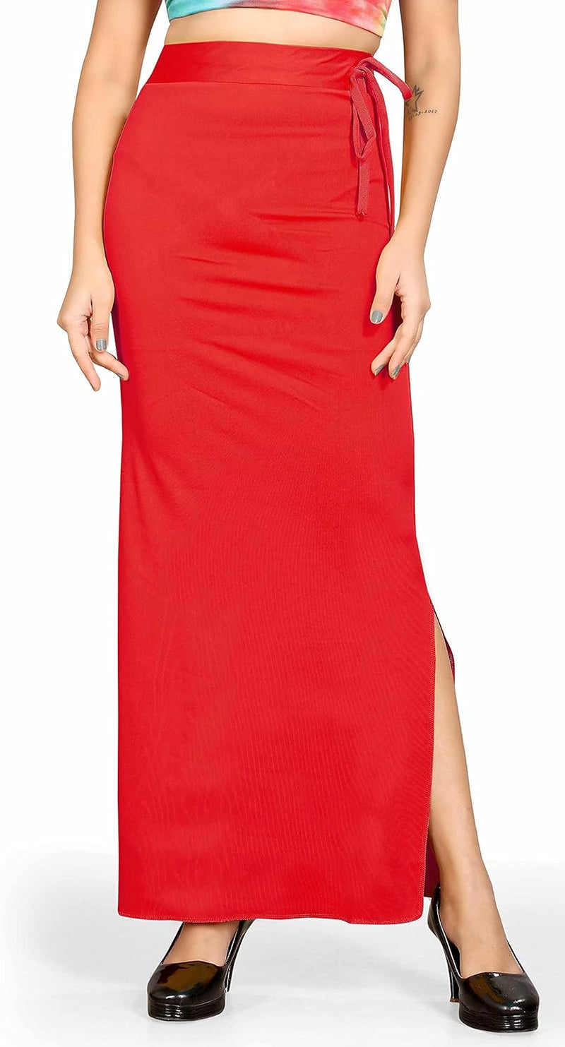 Women Solid Saree Shapewear - Red