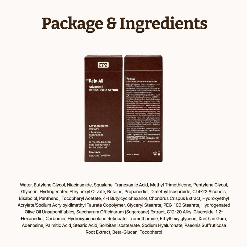 Advanced Retino-Mela Serum HPR Retinol Serum for Face Anti-Aging, Pore Minimizer, Next-Gen Korean Skin care Gentle & Beginner-Friendly With Niacinamide 10% and TXA 4% 30ml