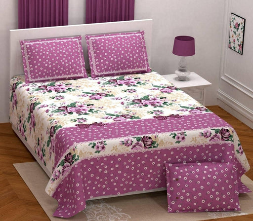 SUFAYA FAB Printed Indian Sanganer Twill Cotton Premium Big Size Bedsheets for Modern Look(108x108) inches with Two Pillow (17x27) inches