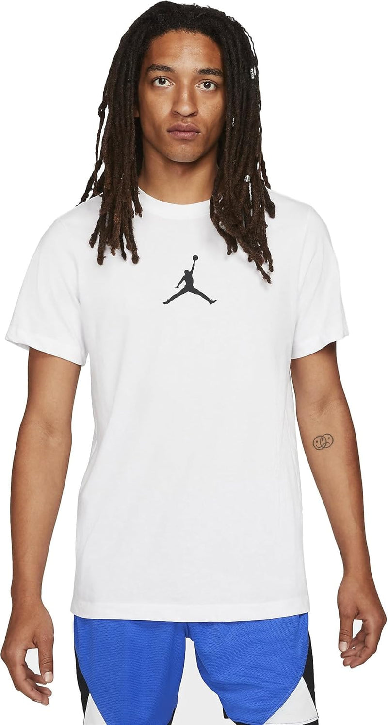 Mens M J JUMPMAN EMB SS CREW TEES AND T-SHIRTS - WHITE/(BLACK)