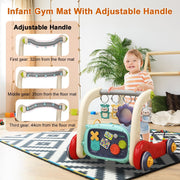 Baby Play Gym Mat, Detachable Infant Gym Pad Baby Kick & Play Piano Mat Kids Tummy Time Musical Activity Center Play Mat Learning Sensory Exploration Motor Skill Development for Newborn Infant Toddler