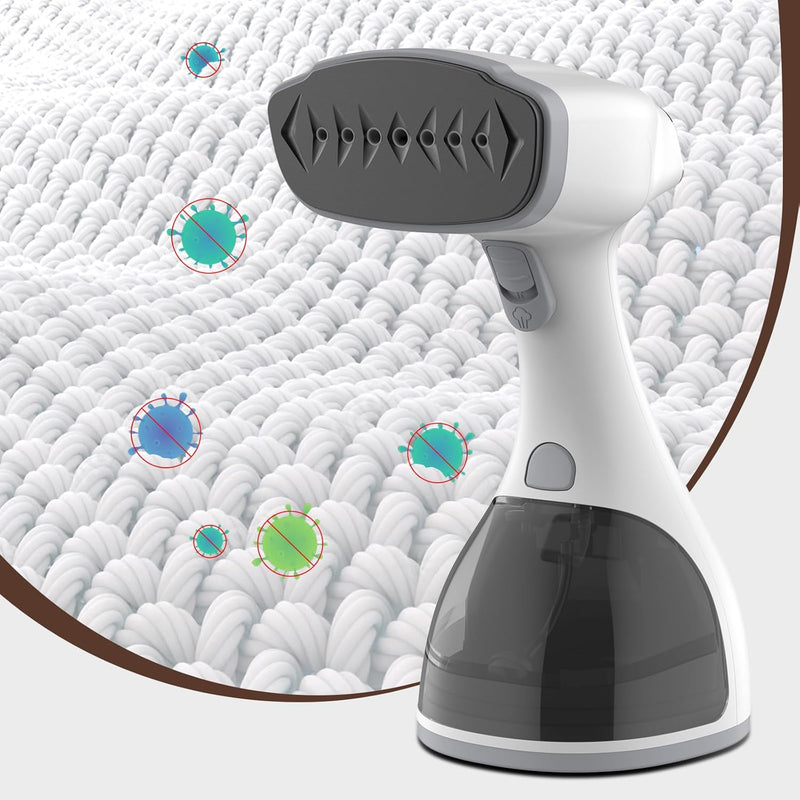 Steamer for Clothes, Handheld Clothes Steamer, 1500W Garment Steamer with 300ml Detachable Water Tank, 30s Fast Heat-up, Auto-Off, Steam Iron Fabric Wrinkle Remover with Brush (Grey)