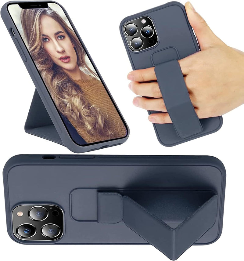 AWH Case for iPhone 14 Plus, Back Stand Case with Magnet Holder Hand Grip Magnetic Car Mount Anti Scratch Shockproof Cover Case for iPhone 14 Plus (iPhone 14 Plus, Light Blue) - iPhone 14 Pro Max Navy Blue