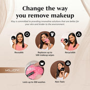 KLOY Reusable Multipurpose Makeup Removal Facial Cleansing Pads (Pack of 2), Facial Makeup Remover, Eye Makeup Remover & Foundation Simple Makeup Remover Pads (Pink & Black)