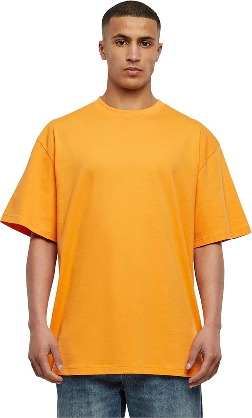 mens Tall Tee Oversized T-Shirt Oversized Short Sleeves T-Shirt with Dropped Shoulders, 100% Jersey Cotton (pack of 1) - Orange