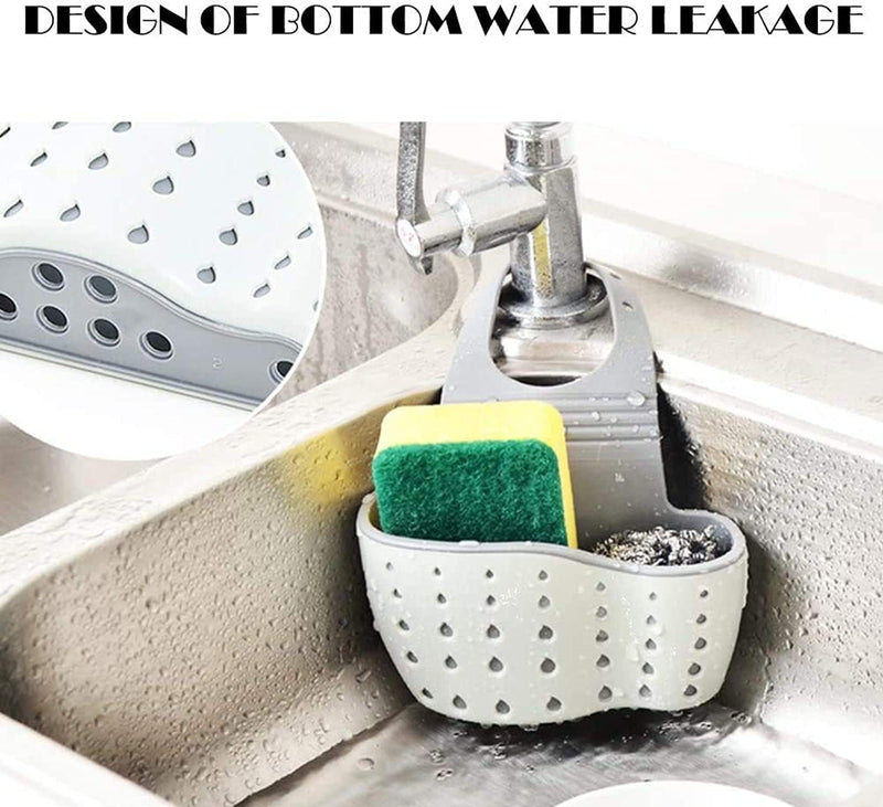 SKY-TOUCH Sink Caddy Sponge Holder, Kitchen Sink Storage Basket Hanging Bag Basket Organizer for Sponges Soaps and Cleaning Brushes Sink Accessories