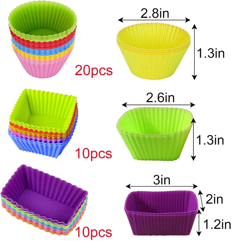 40 Pcs Silicone Lunch Box Dividers, Bento Bundle Dividers For Kids Accessories(Mixed Colors)