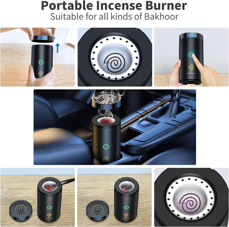 SUKILO Electric Incense Bakhoor Burner with Bluetooth Speaker – 2-in-1 Arabic Aroma Diffuser & Wireless Audio Player, USB Rechargeable Oud Burner for Home, Office, Car, Ramadan & Gifting Use
